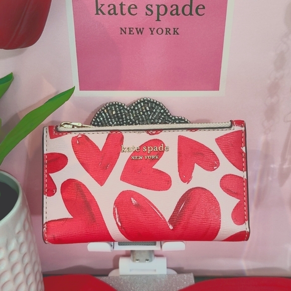 Kate Spade β€ Heart Wallet Red & Pink - Picture 3 of 15